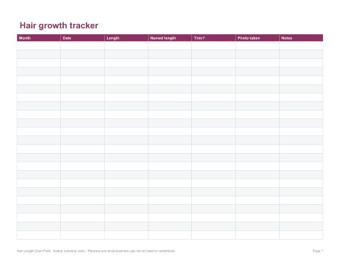 Preview of the first page of Growth tracker (PDF/DOCX)